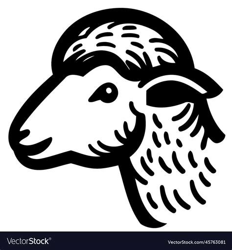 Animal mammal sheep head Royalty Free Vector Image