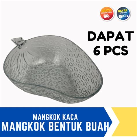 Jual Mangkok Kaca Hias Bentuk Buah Isi 6 Pcs Mangkok Mangkuk Makan