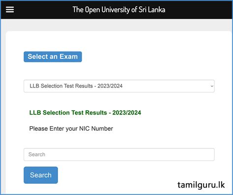 Llb Selection Test Results Released 2023 2024 Open University Ousl