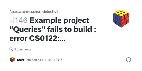 Example Project Queries Fails To Build Error CS0122