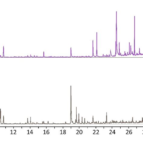 Total Ion Current Chromatograms Of The Thermal Degradation Products Of