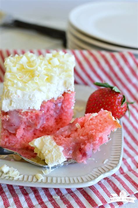 Strawberry Poke Cake With Whipped Topping Little Dairy On The Prairie