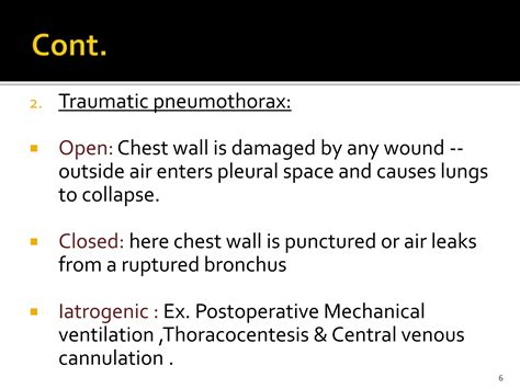 Pneumothorax Pptx Definition Types Clinical Features Diagnosis