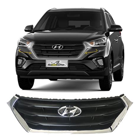 Aplique Cromado Da Grade Dianteira Hyundai Creta 2020 Pcd Shopee Brasil