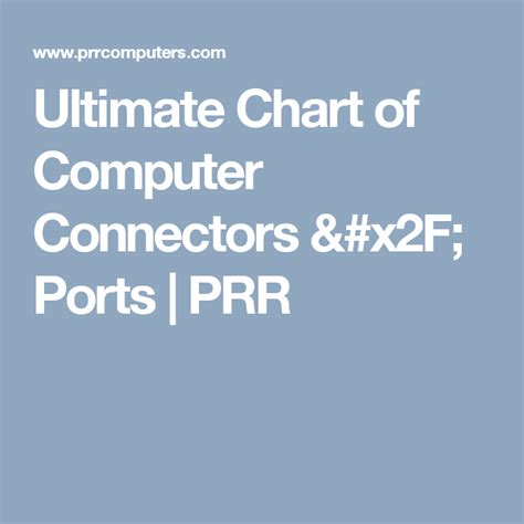 Ultimate Chart Of Computer Connectors Ports Prr Nbkomputer