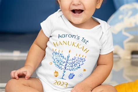 Personalized Babys First Hanukkah Onesie Custom My 1st Hanukkah