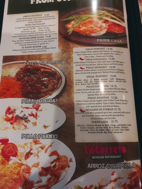 Menu at La Carreta Mexican Restaurant, Bismarck