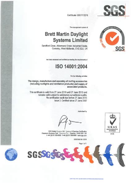 Iso 14001 Certificate Brett Martin Daylight Systems Nbs Source