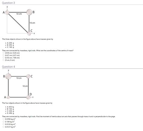 Solved Question A B Cm Cm Ic The Three Objects Shown Chegg