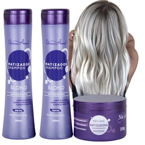 Matizador Deixa O Cabelo Branco - Matizador Platinum Cabelos Loiros Kit 3 Produtos Cabelos Loiro Branco ...