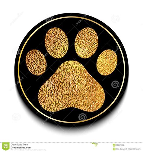 Golden Animal Paw Print Illustration