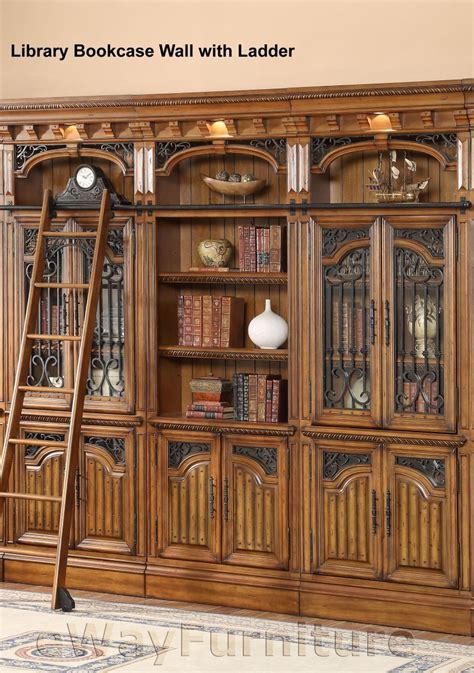 Parker House Barcelona Library Bookcase Wall With Ladder Traditional