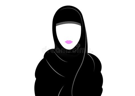 Vector Beautiful Face Of Arabic Muslim Woman Vector Illustration