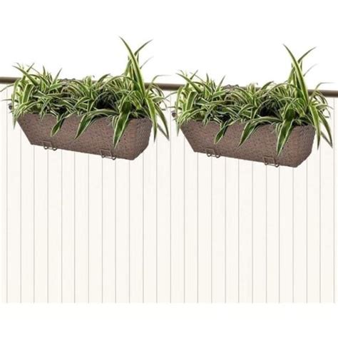 Lot De Pots De Fleurs En Rotin Marron Cm Cdiscount Jardin