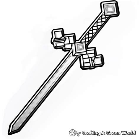 Minecraft Sword Coloring Pages Free And Printable