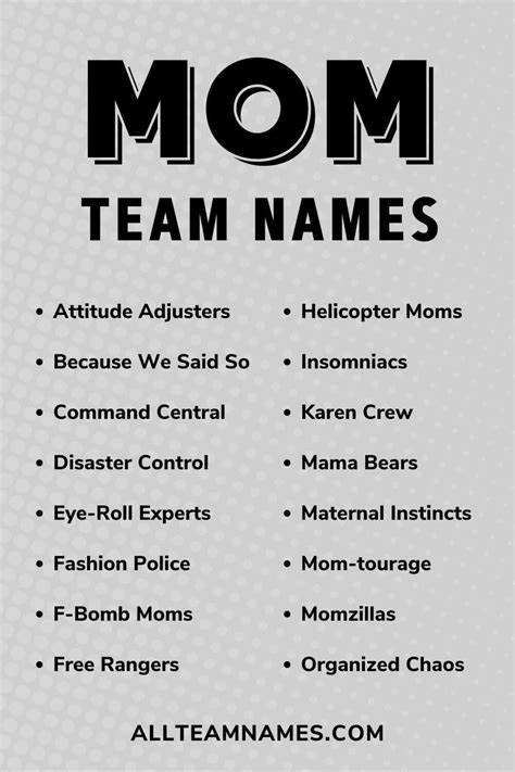 Mom Team Names List In 2024 Best Team Names Music Suggestions Instagram Story Team Names