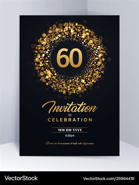 Years Anniversary Invitation Card Template Vector Image