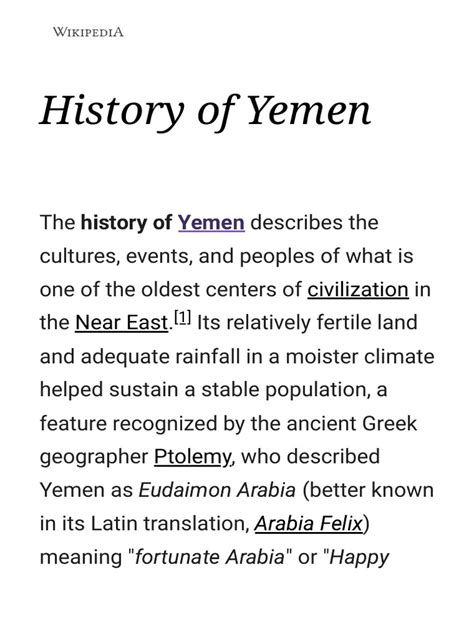 History of Yemen - Wikipedia | PDF