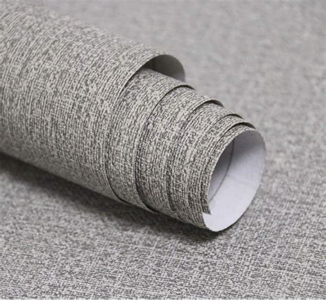 Fabric Peel And Stick Wallpaper Gray Faux Grasscloth Wallpaper Self Adhesive 17 8” X 118” Linen