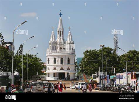 Annai Velankanni Church (Basilica of Our Lady of Good Health) in Velankanni, Tamil Nadu, India ...