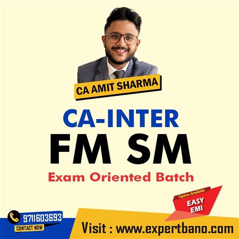 Ca Inter Fm Sm Exam Oriented Batch By Ca Amit Sharma