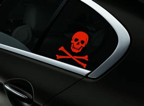 Red Skull Crossbones Car Sticker Window Styling Decal Vehicle Parts