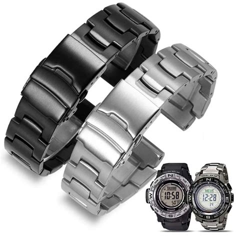 New Solid Stainless Steel Watchband For Casio Prg 260 270 550 Prw 3500