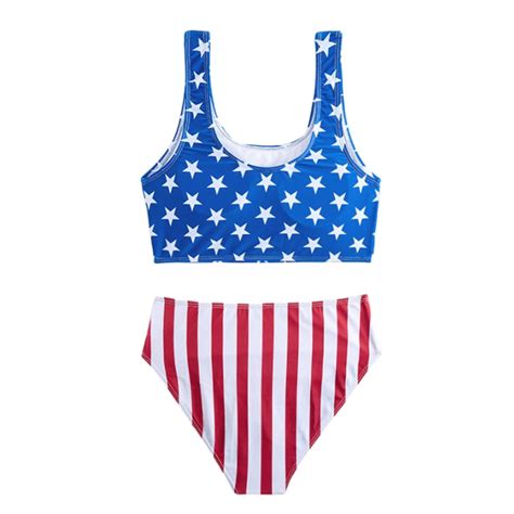 Hienoo Big Girls Independence Day Bikini Swimsuit 4th Of July Bathing Suit Swimwear Walmart