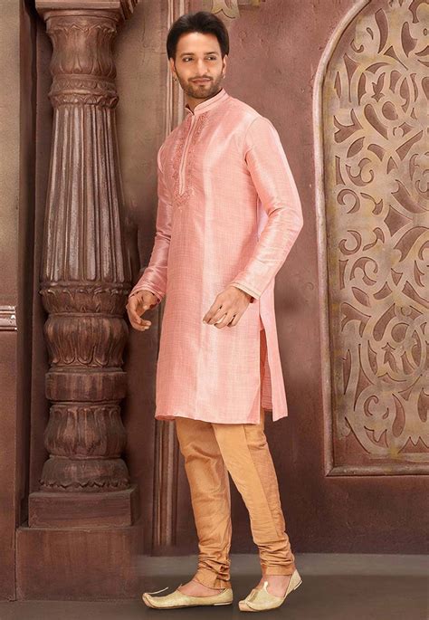 Black Kurta Pajama Bengali Kurta Menpanjabi For Men Peach Kurta Pajama