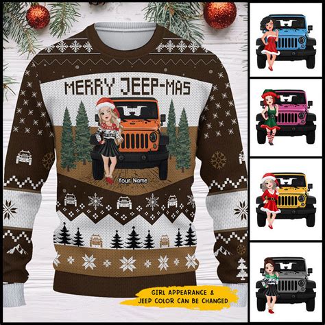 Personalized Merry Jeep Mas Jeep Girl Sweatshirt Ctm Adult Custom