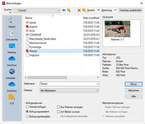 Einfügen von Bildern AutoCAD Raster Design 2023 Autodesk Knowledge