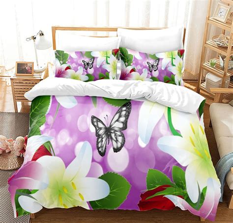 Butterflies Duvet Cover Set Twin Full Queen King Size Luxury Soft