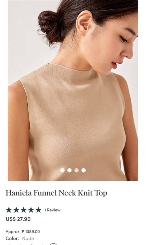 Love Bonito Haniela Funnel Neck Knit Top XS Nude Women S Fashion Tops Sleeveless On Carousell