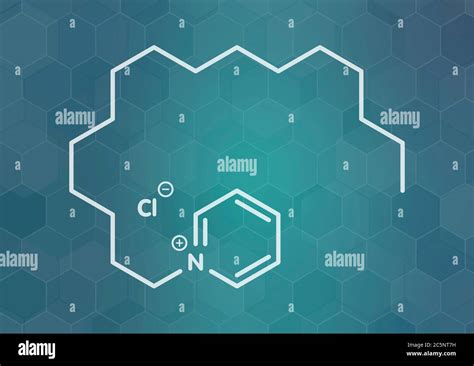 Cetylpyridinium chloride antiseptic molecule. Skeletal formula Stock ...