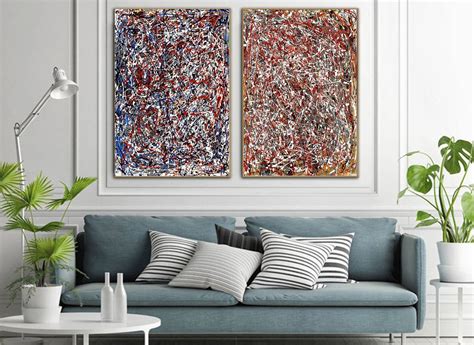 Extra große wandbilder abstrakte leinwand bilder 2er set - Etsy.de