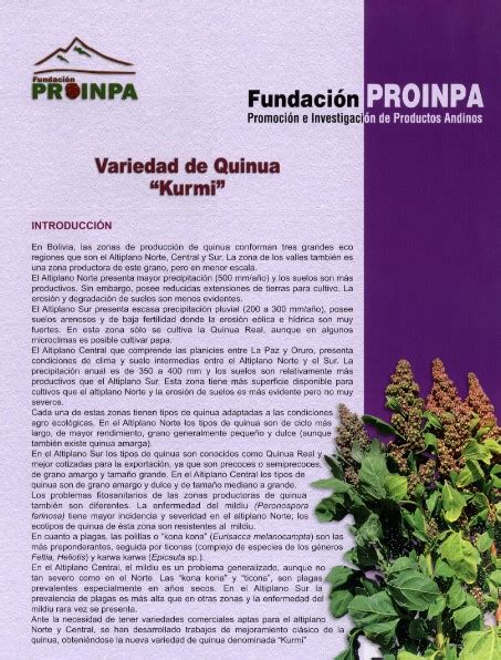 Variedades de Quinua Fundación PROINPA