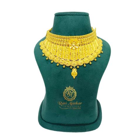 Gold Chokar Necklace Fancy Design 22kt Welcome To Rani Alankar