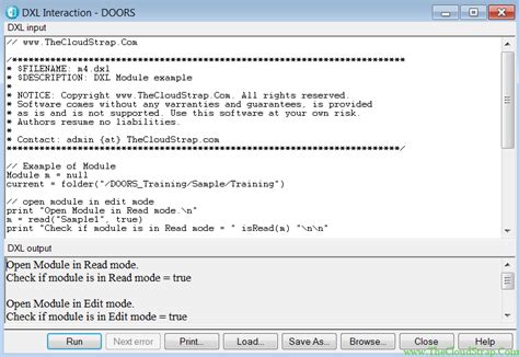 DOORS DXL Module Operation » TheCloudStrap