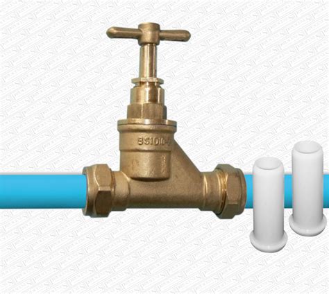 Brass 20mm Stopcock Tap For Blue Mdpe Water Main Pipe With 2 X Pipe Liners Ebay