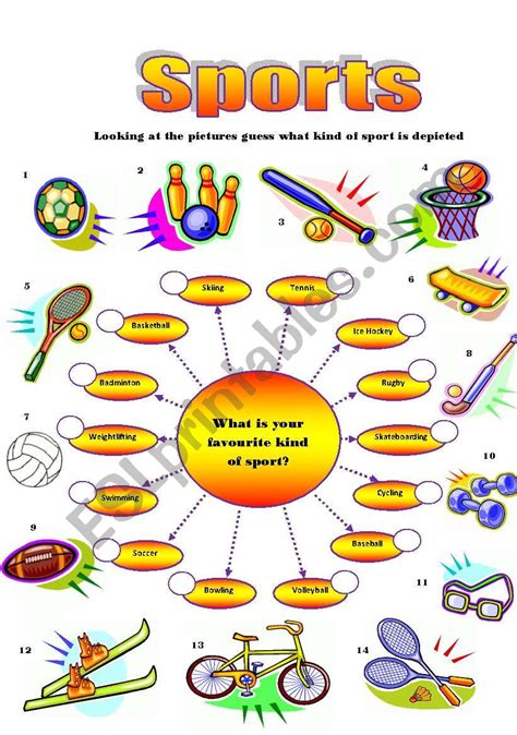 Sports ESL Worksheet By Solnechnaya