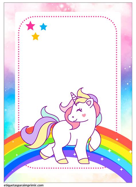 Etiqueta Escolares De Unicornio Para Imprimir Etiquetas De Unicornios