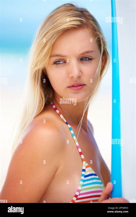 Beauty And The Beach A Portrait Of A Beautiful Blonde Looking Sideways