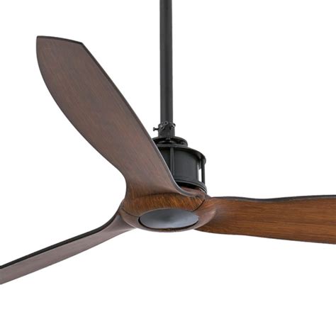 Ventilador De Techo Faro Just Fan 128cm Negro 3 Palas Madera Oscura