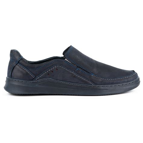 Buty M Skie Wsuwane Sk Rzane Slip On Gt Granatowe Buty Olivier