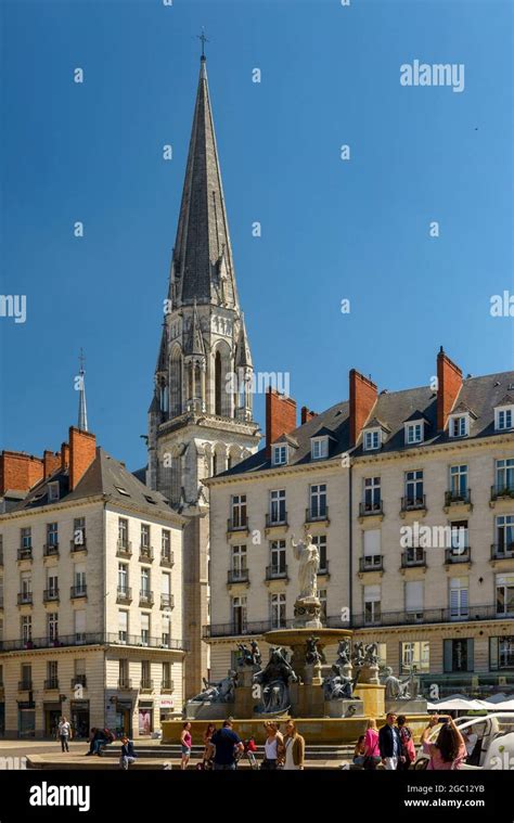 France Loire Atlantique Nantes Place Royale And Bell Tower Of