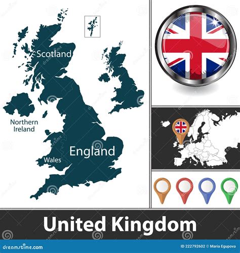 英国地图 向量例证 插画 包括有 英语 国家 亚特兰提斯 英国 图标 标志 地区 旅行 222792602