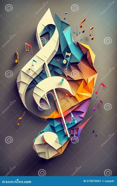 Music Symbols Created of Note Paper, Origami. Musical Concert ...