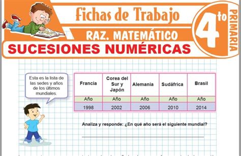 Distribuciones numéricas para Cuarto de Primaria Fichas de Trabajo