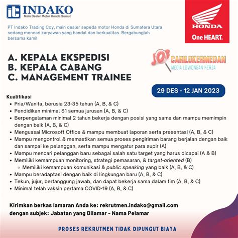 Loker S Di Pt Indako Trading Coy Medan Januari