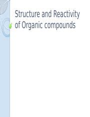 003 Structure And Reactivity Of Organic Compounds